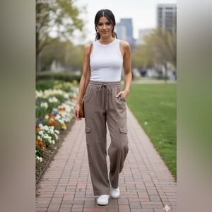 Madewell Cargo pants High Rise Relaxed Drawstring Viscose Small casual